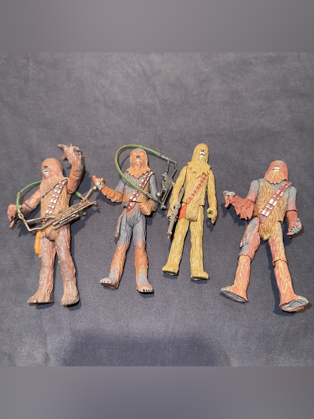 Lot Of Four Star Wars Chewbacca Wookie Figures 2001-2013 With Rare Weapons VTG